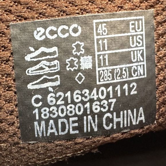 Ecco Melbourne Tie Oxford Dress Shoe Amber Brown Men’s Size EU 45 US 11 - Picture 12 of 12